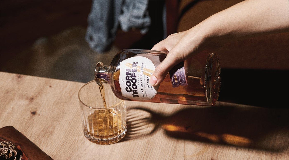 Corn Trooper poured into whiskey glass