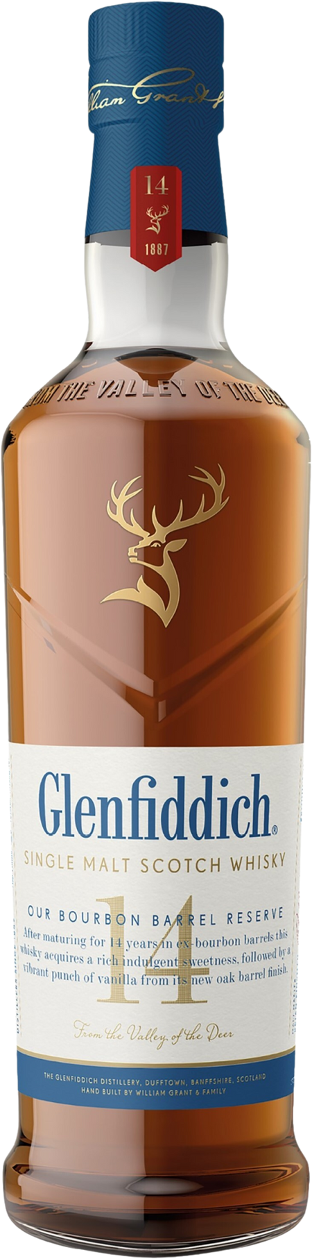Glenfiddich 14 Year Old Bourbon Barrel Reserve Single Malt Scotch Whisky (700mL)