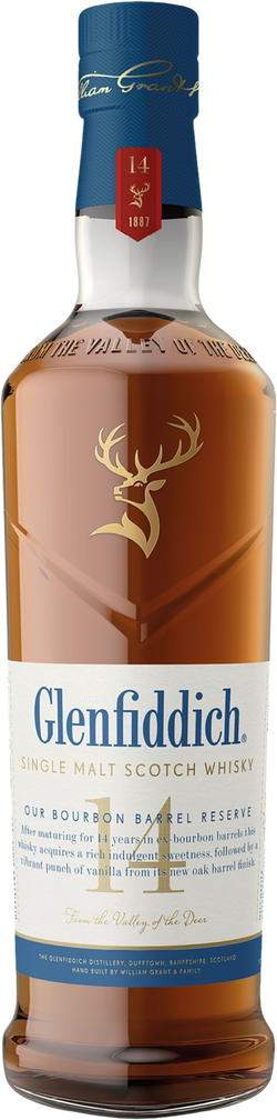 Glenfiddich 14 Year Old Bourbon Barrel Reserve Single Malt Scotch Whisky (700mL)